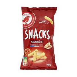 AUCHAN Bisuits soufflés apéritifs saveur cacahuète 90g