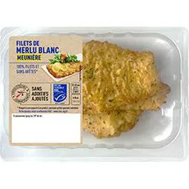 PRODUCTEURS & COMMERÇANTS Filets de merlu blanc meunière 220g