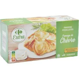 CARREFOUR EXTRA Feuilletés paniers chèvre 4x100g