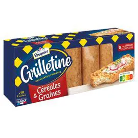 BRIOCHE PASQUIER, GRILLETINE Biscottes céréales & graines 255g