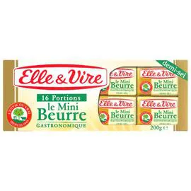 ELLE & VIRE Mini beurre gastronomique demi-sel 16x12,5g