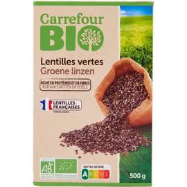 CARREFOUR BIO Lentilles bio vertes 500g