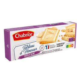 CHABRIOR Biscuits Tableau d'Honneur chocolat blanc 150g
