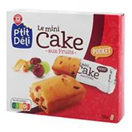 MARQUE REPÈRE, P'TIT DÉLI Mini cakes aux fruits x10 x10