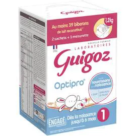 NESTLÉ, GUIGOZ Lait bébé en poudre Optipro 1er âge 2x600g