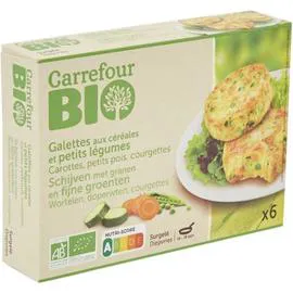 CARREFOUR BIO Galettes bio céréales et légumes 225g
