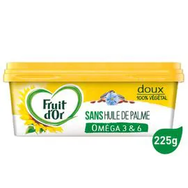 FRUIT D'OR Margarine oméga 3 & 6 doux sans huile de palme 225g