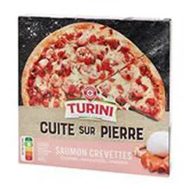 MARQUE REPÈRE, TURINI Pizza Cuite sur pierre Saumon crevettes 400g