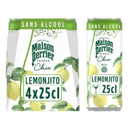 PERRIER Boisson Gazeuse Aromatisée Lemonjito 4x25cl