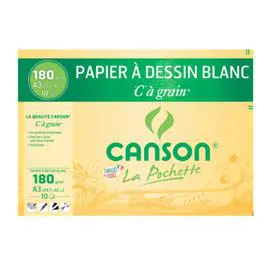 CANSON Pochette dessin A 10 feuilles dessin blanc 180g