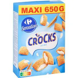 CARREFOUR SENSATION Céréales fourrées lait 650g