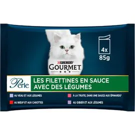 PURINA, GOURMET Pâtée pour chat légumes mini filets 4x85g