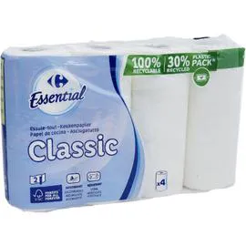 CARREFOUR ESSENTIAL Essuie-tout Classic x4