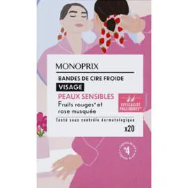 MONOPRIX Bandes de cire froide visage x20