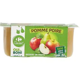 CARREFOUR Compote pomme poire 4x100g