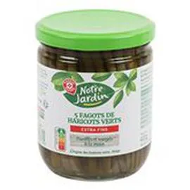 MARQUE REPÈRE, NOTRE JARDIN Haricots verts Extra fins - 5 Fagots 220g
