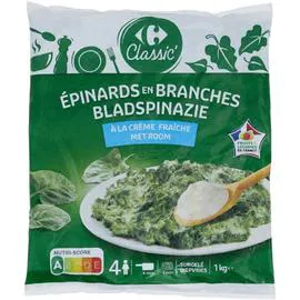 CARREFOUR Épinards en branches à la crème 1kg