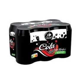 CARREFOUR CLASSIC' Soda cola zéro 6x33cl