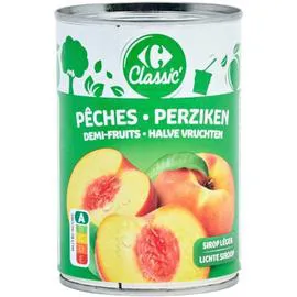 CARREFOUR CLASSIC' Fruits au sirop pêche demi-fruits 235g