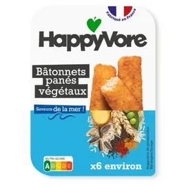 HAPPYVORE Bâtonnet Pané Végétal et Gourmand 180g