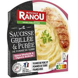 MONIQUE RANOU Saucisse grillée purée sauce moutarde et oignons 300g