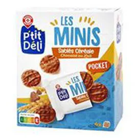 MARQUE REPÈRE, P'TIT DÉLI Mini sables Chocolat au lait 160g