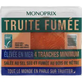 MONOPRIX Truite fumée 120g