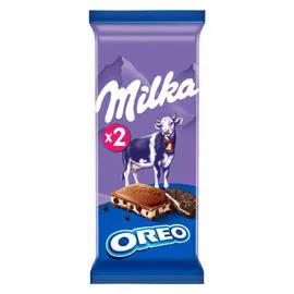 MILKA Chocolat au lait aux éclats d'Oreo 2x100g