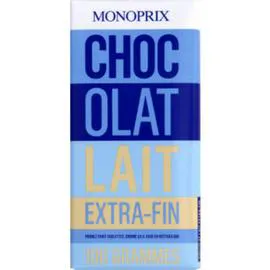 MONOPRIX Chocolat Au Lait Extra Fin 100g
