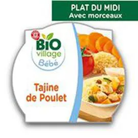MARQUE REPÈRE, BIO VILLAGE Assiette Tajine Bio 15 mois 250g