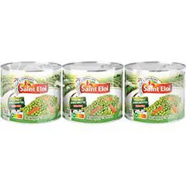 SAINT ELOI Petits pois et jeunes carottes à l'étuvée extra-fins 3x130g