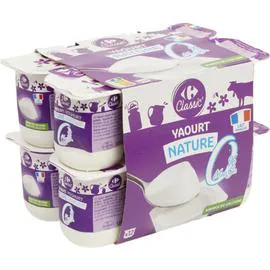 CARREFOUR Yaourt nature 0% MG 12x125g