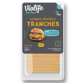 VIOLIFE Tranches saveur Cheddar 100% végétal 200g