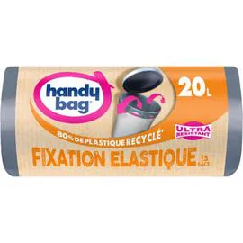 HANDY BAG Sac poubelle ultra-résistant 20L à fixation élastique x15
