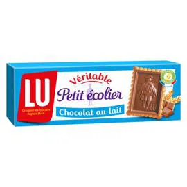 LU, PETIT ÉCOLIER Biscuits petit beurre nappés au chocolat au lait Petit Ecolier 150g