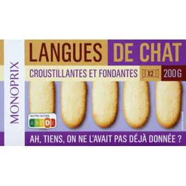 MONOPRIX Langues de chat croustillantes et fondantes 200g