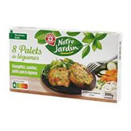 MARQUE REPÈRE, NOTRE JARDIN Palets de légumes Courgettes Carottes - x8 300g