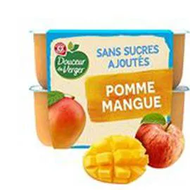 MARQUE REPÈRE, DOUCEUR DU VERGER Compotes Pomme mangue 4x100g