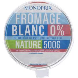 MONOPRIX Fromage blanc 0% matières grasses 500g