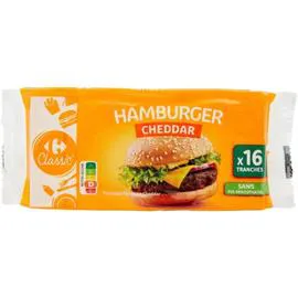 CARREFOUR CLASSIC' Fromage Cheddar pour Hamburger 300g