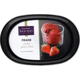 MONOPRIX GOURMET Sorbet plein fruit fraise et ses morceaux 337g