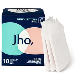JHO Serviettes fines avec ailettes nuit x10 l'unité