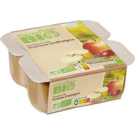 CARREFOUR BIO Compote pomme châtaigne Bio 4x100g