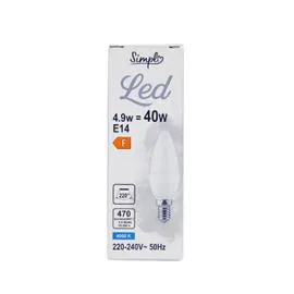 CARREFOUR SIMPL Ampoule E14 forme flamme Blanc-froid Dépolie 40W l'unité
