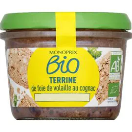 MONOPRIX BIO Terrine de foie de volaille au cognac 180g