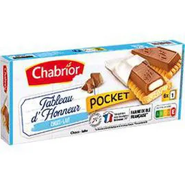 CHABRIOR Biscuits Tableau d'Honneur Pocket choco-lait 120g