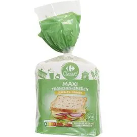CARREFOUR CLASSIC' Pain de mie céréales maxi tranches 550g