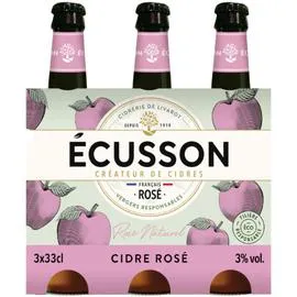 ECUSSON Cidres rose naturel 3x33cl