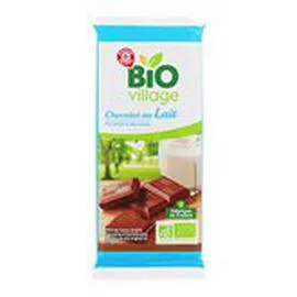 MARQUE REPÈRE, BIO VILLAGE Tablette chocolat Chocolat au Lait 100g