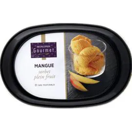 MONOPRIX GOURMET Sorbet Mangue, plein fruit et ses morceaux 336g